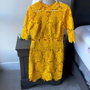 Yellow floral lace Lulu dress